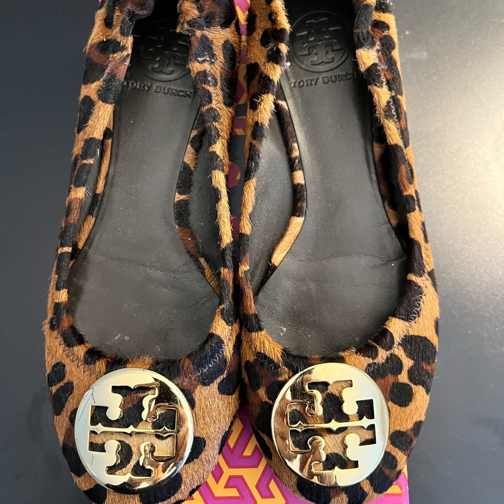 Tory Burch Reva Ballerina, Cheetah. Size 7.5
